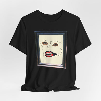 Face in Frame red white