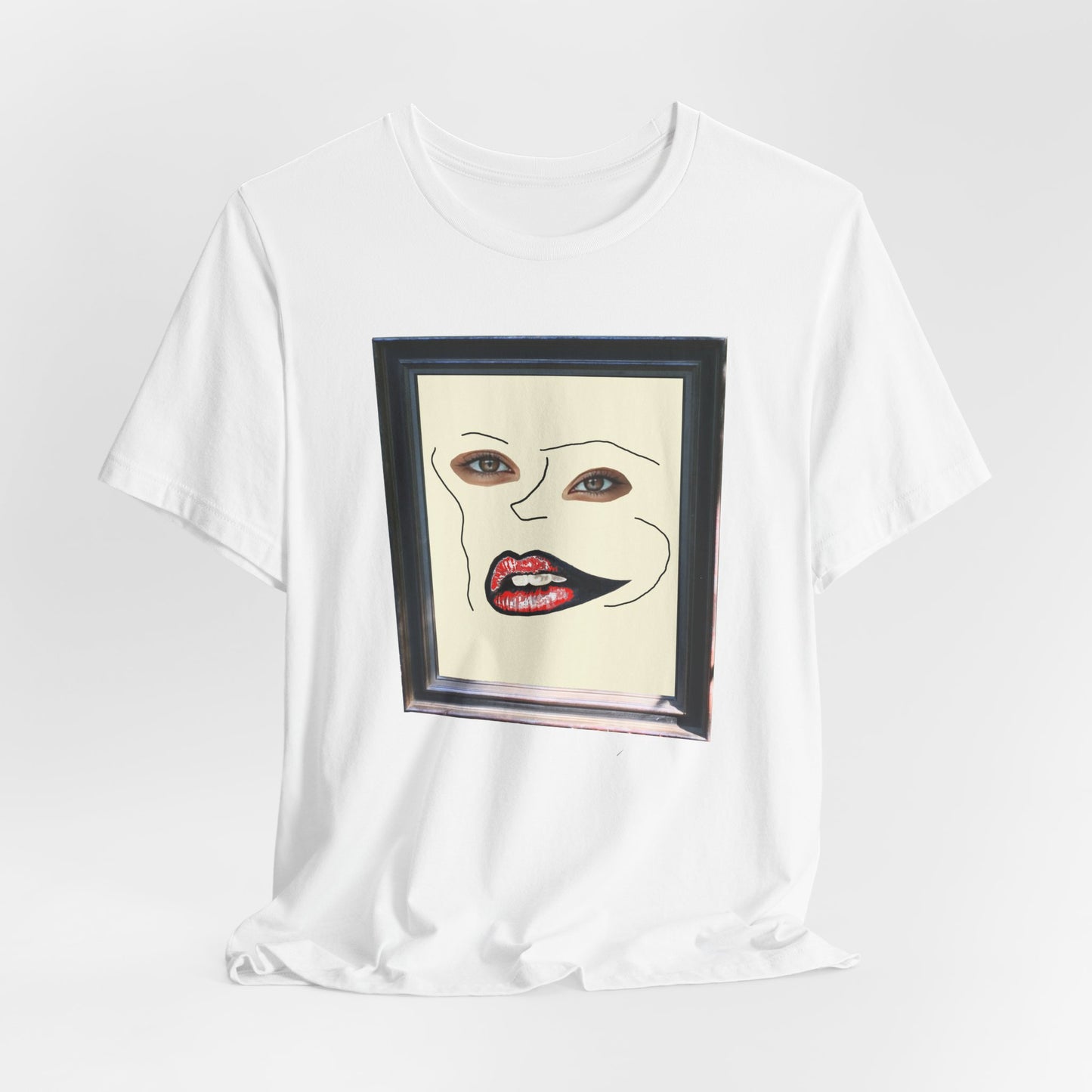 Face in Frame red white