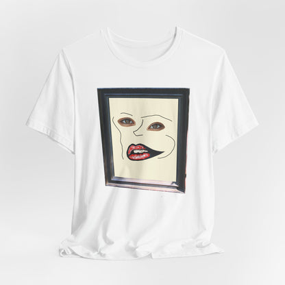 Face in Frame red white