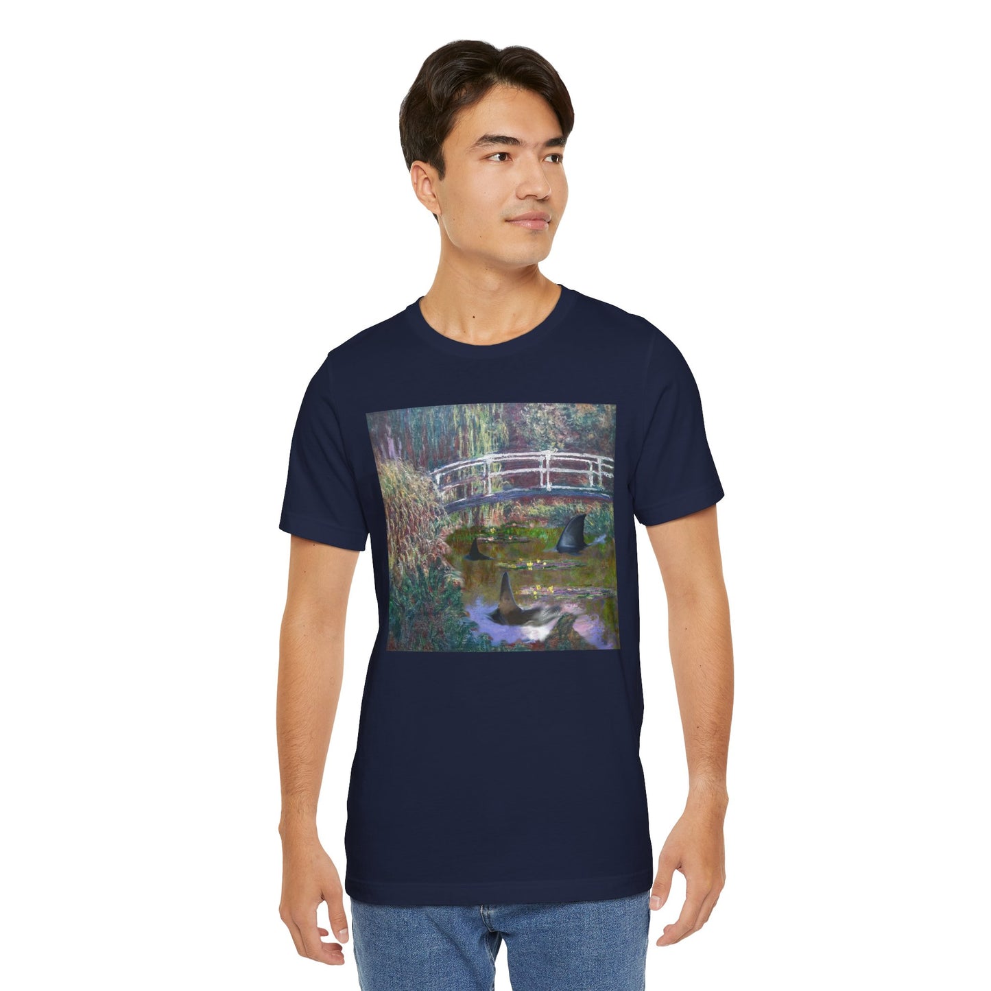 Sharks under Monets' bridge