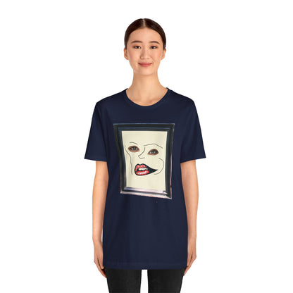 Face in Frame red white