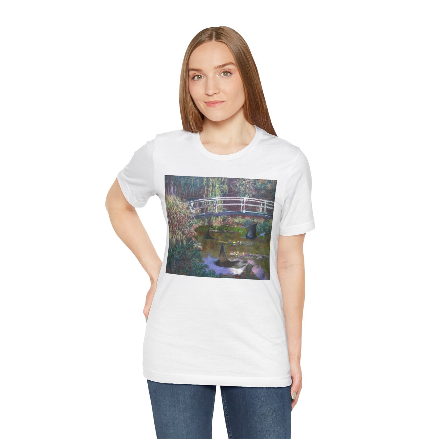 Sharks under Monets' bridge