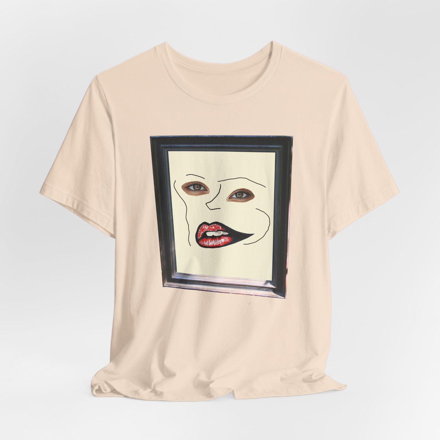 Face in Frame red white