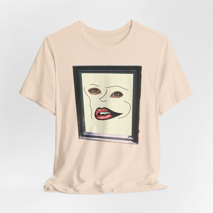 Face in Frame red white