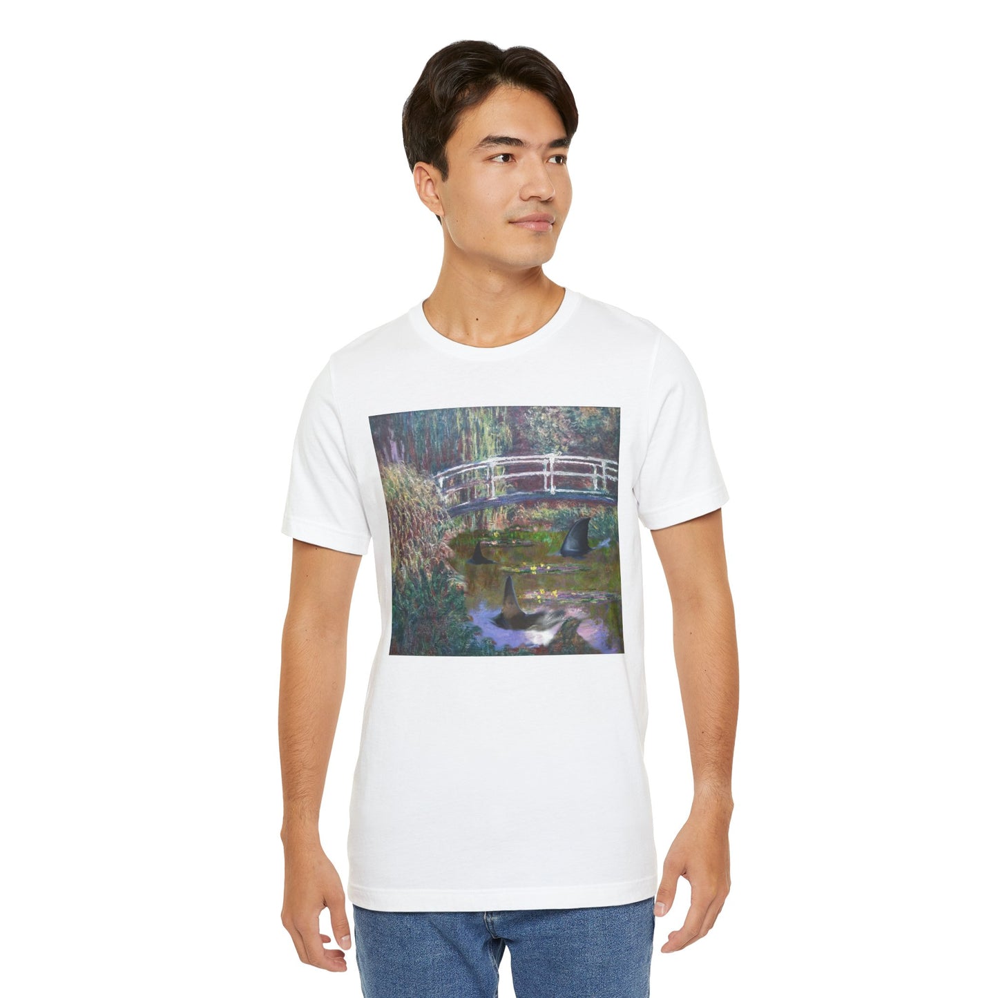 Sharks under Monets' bridge
