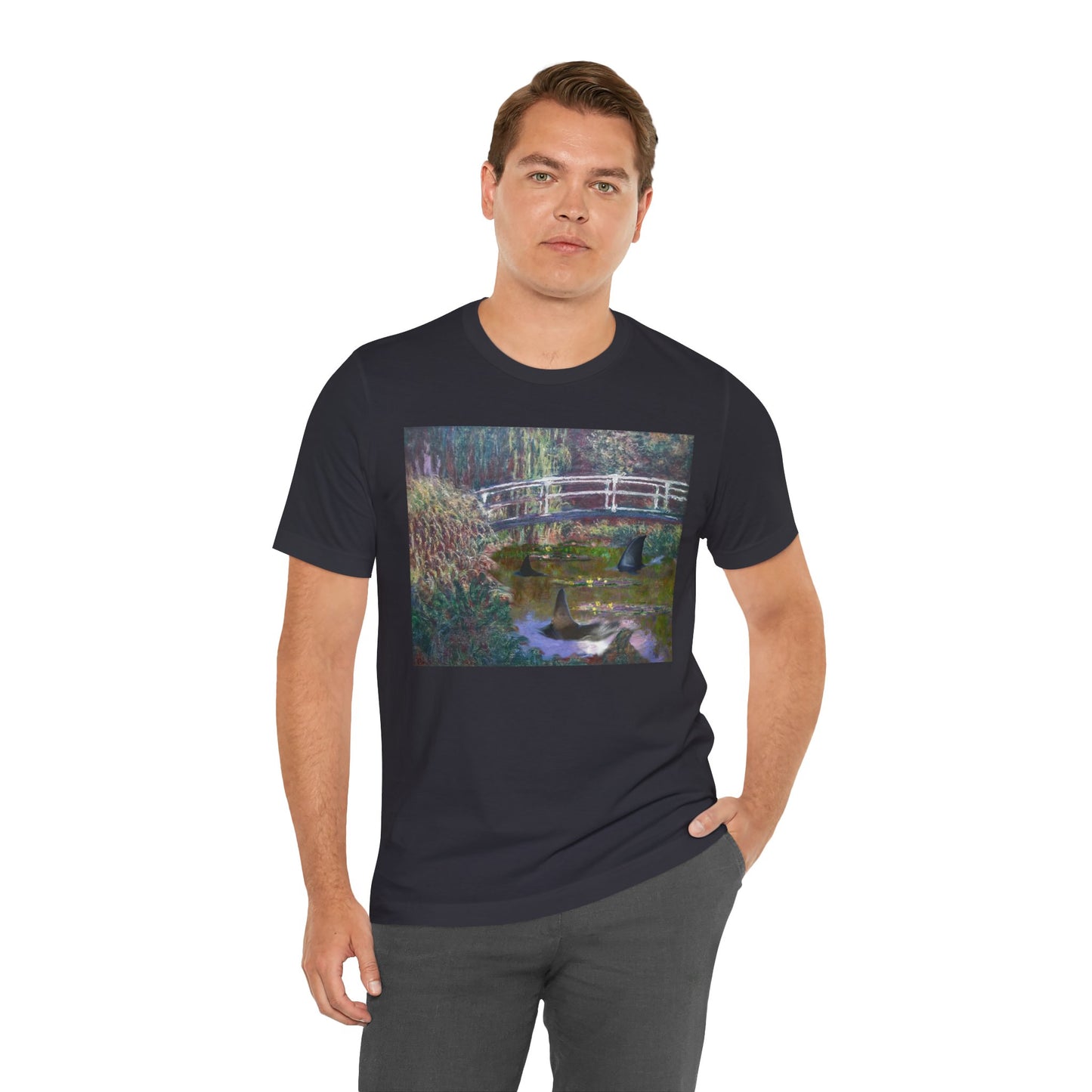Sharks under Monets' bridge
