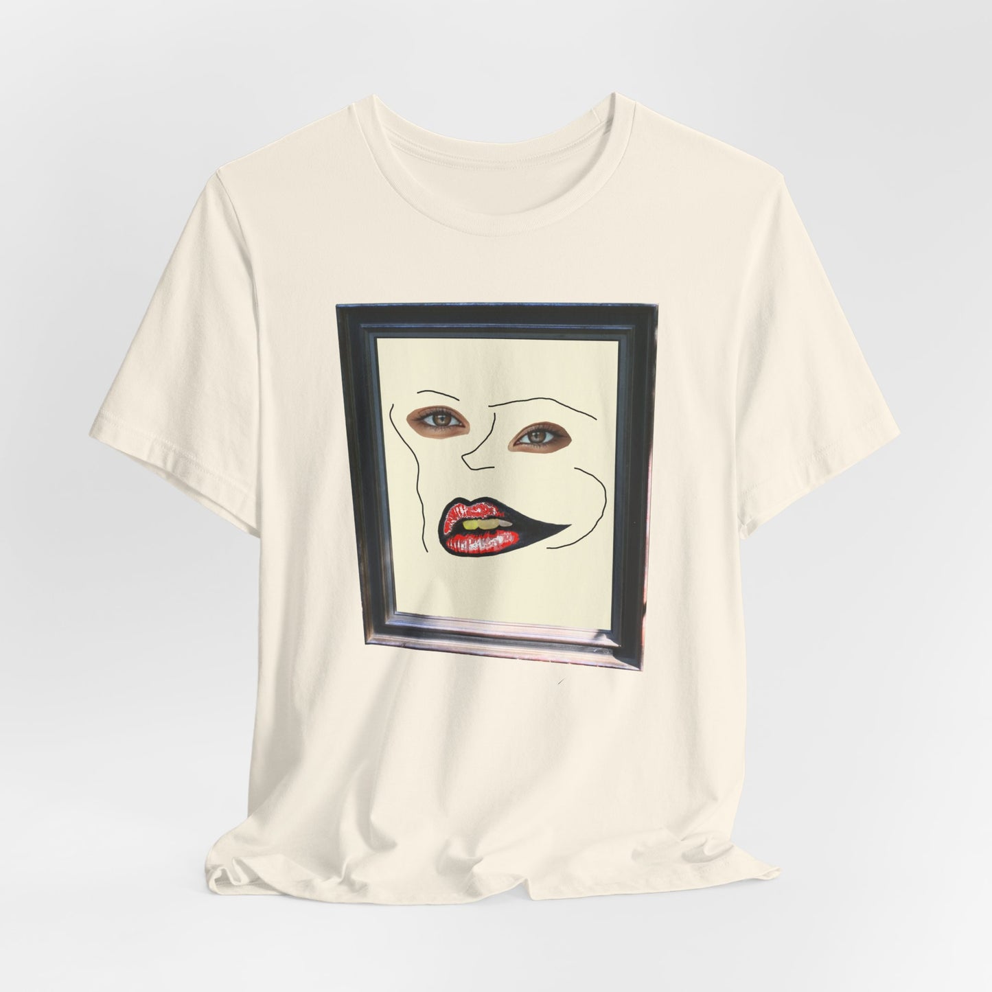 Face in frame red yellow