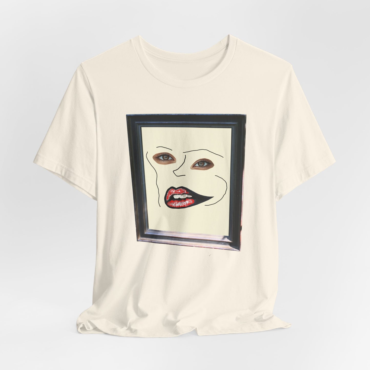 Face in Frame red white