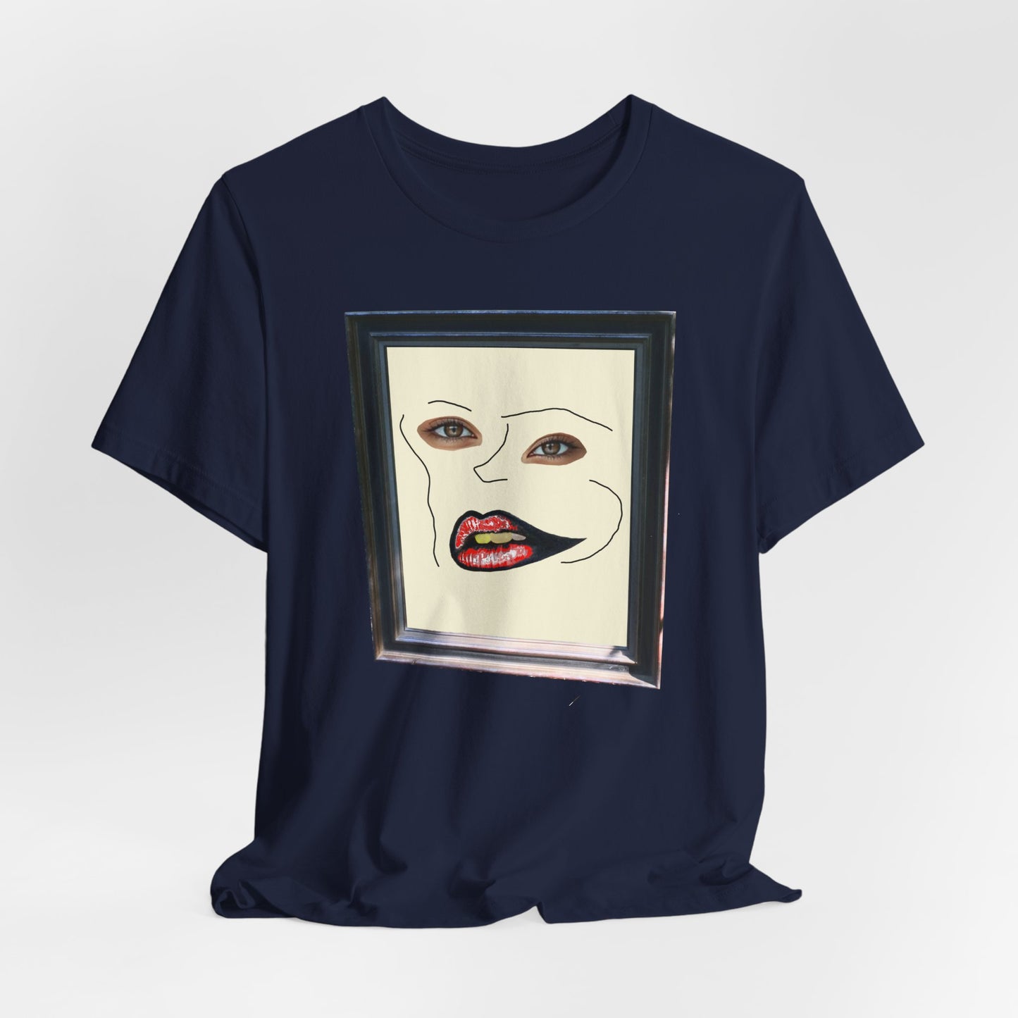 Face in frame red yellow