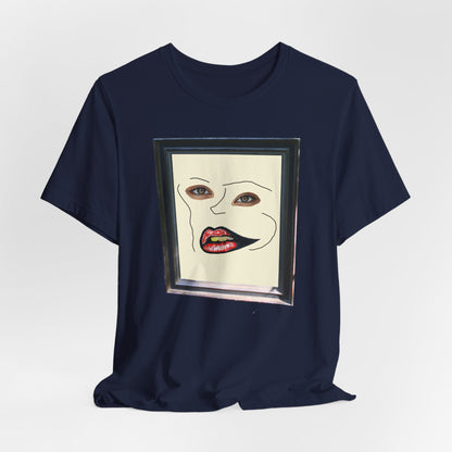 Face in frame red yellow