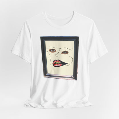 Face in frame red yellow