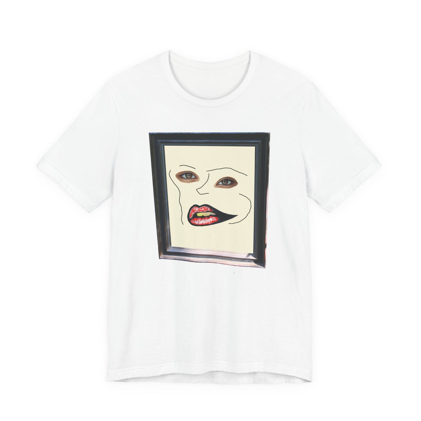 Face in frame red yellow