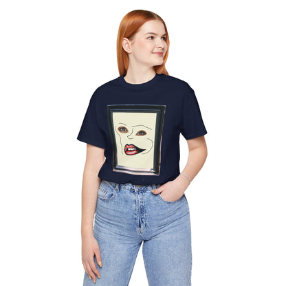 Face in Frame red white