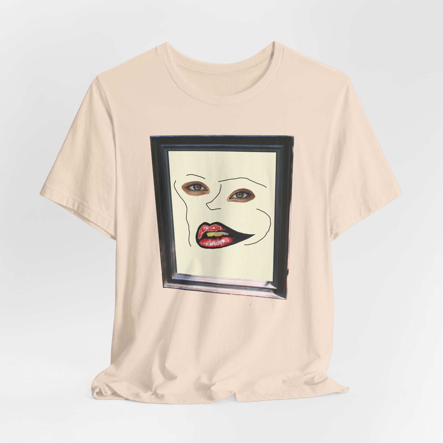 Face in frame red yellow