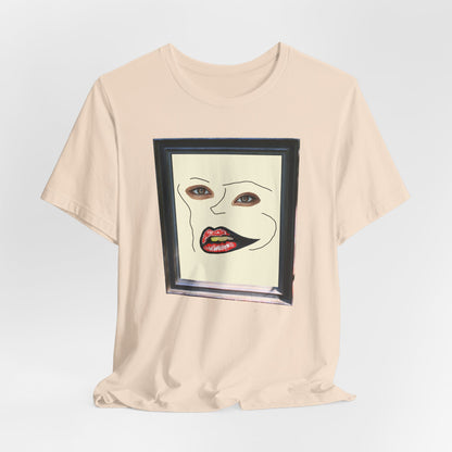 Face in frame red yellow