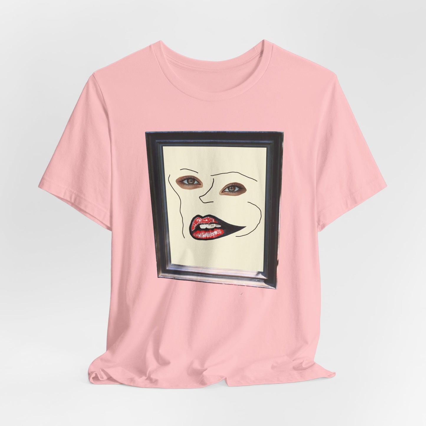 Face in Frame red white