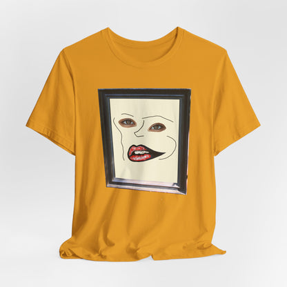 Face in Frame red white