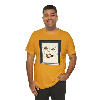 Face in Frame red white