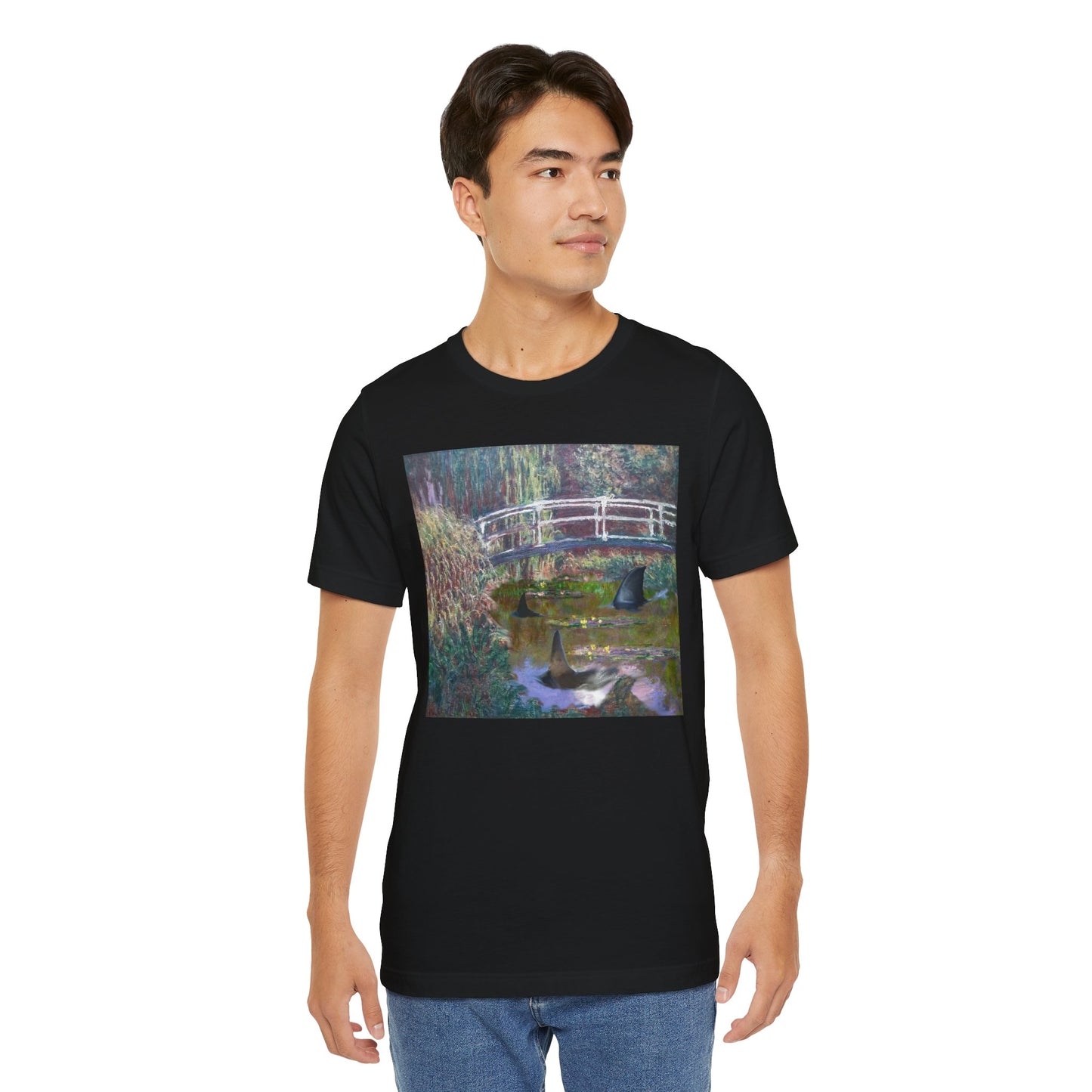 Sharks under Monets' bridge