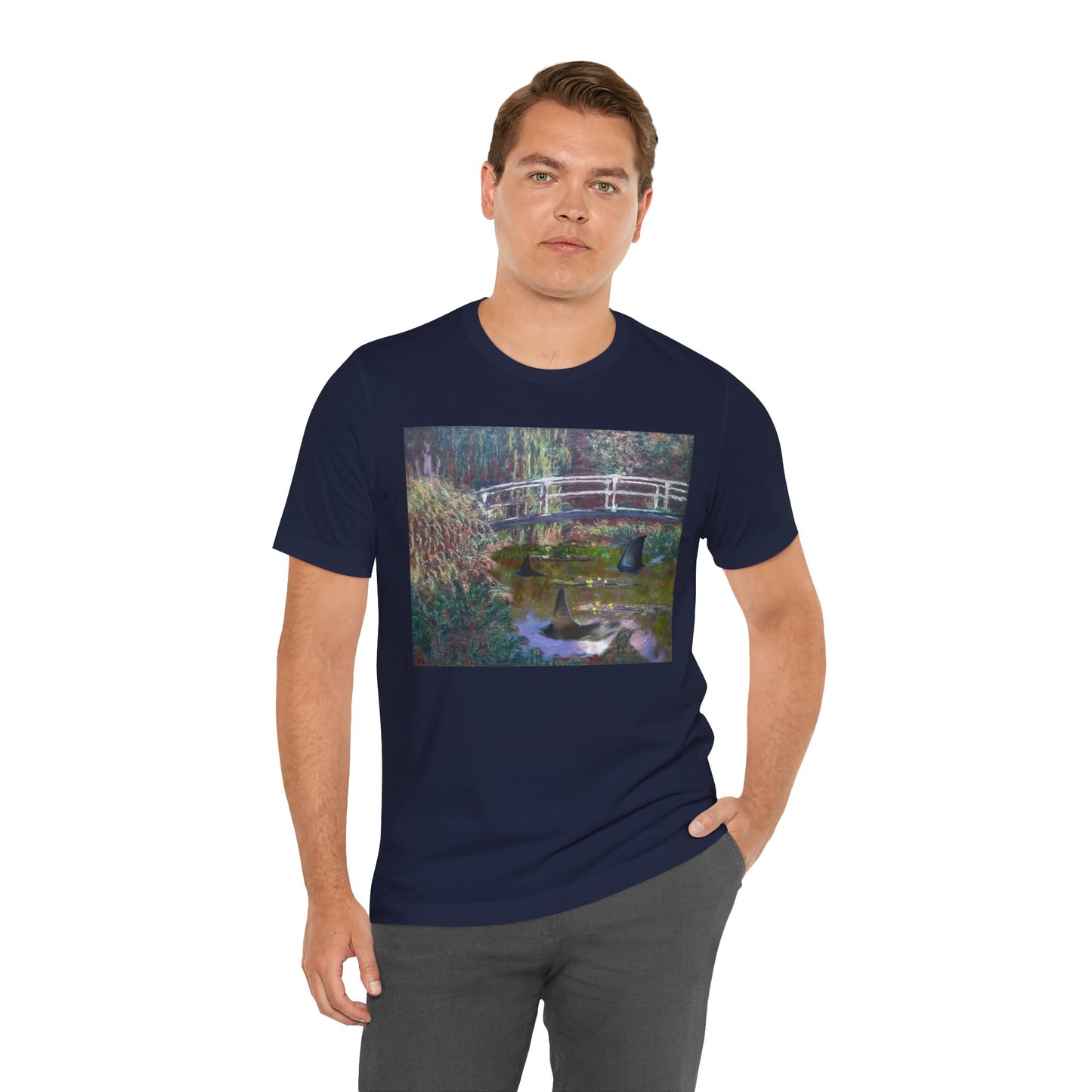 Sharks under Monets' bridge