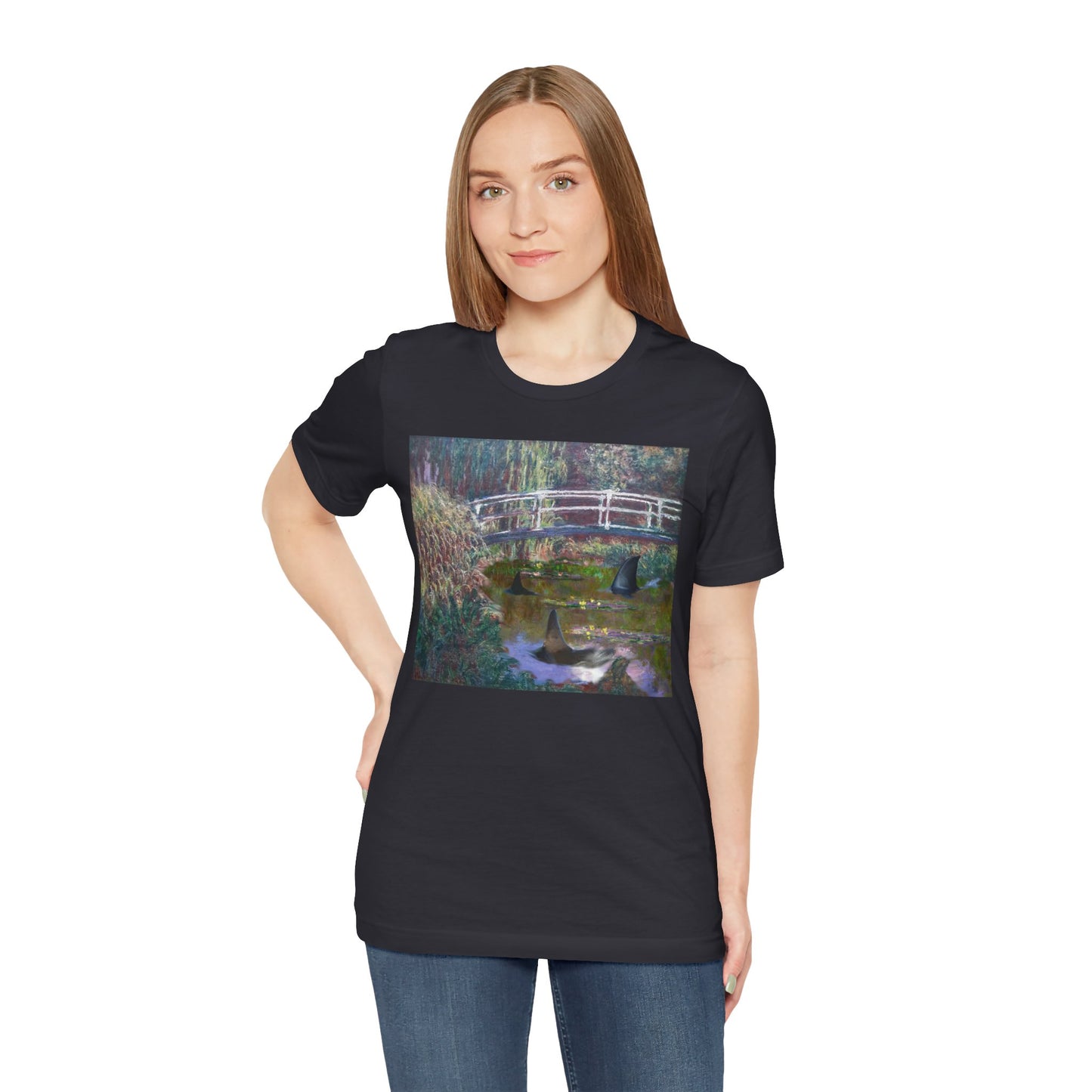 Sharks under Monets' bridge