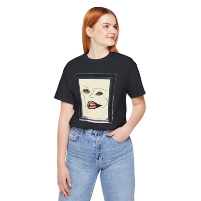 Face in Frame red white