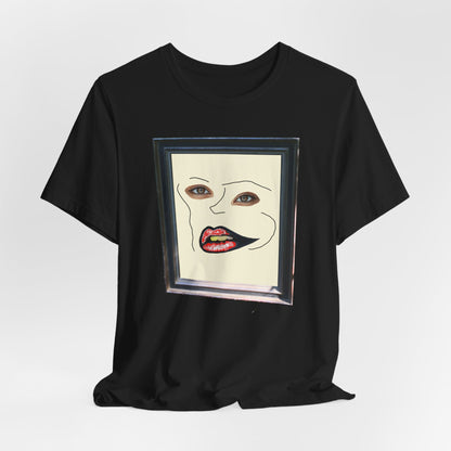 Face in frame red yellow